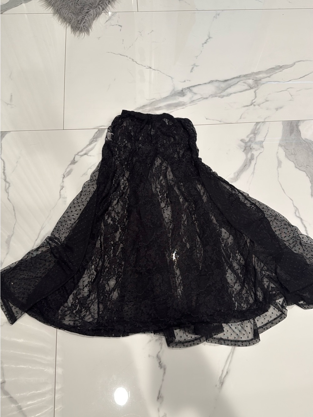 Black Lace A-Line Women's Skirt
